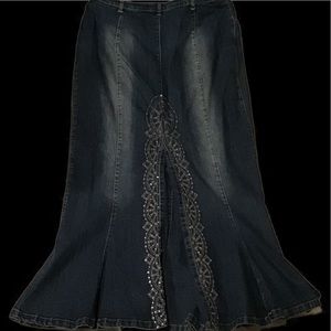 Long Blue Jean Skirt